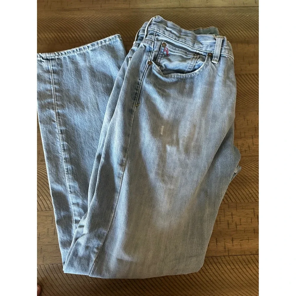 Polo Ralph Lauren Light Wash Distressed Straight Leg Jeans (32x32)